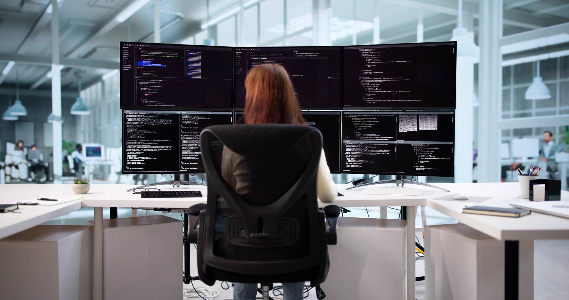 Web developer at work